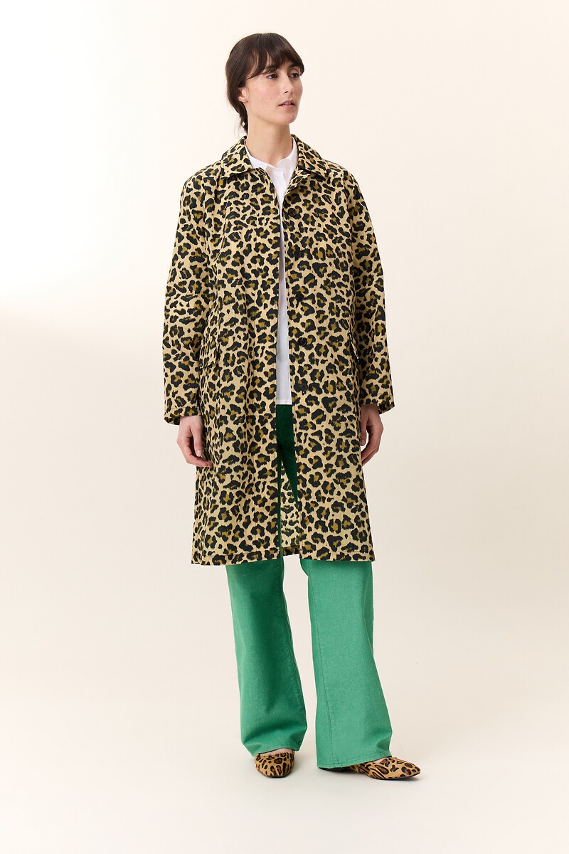 Lightweight Trench Coat with Leopard Print, Aviona Leo, LEON & HARPER