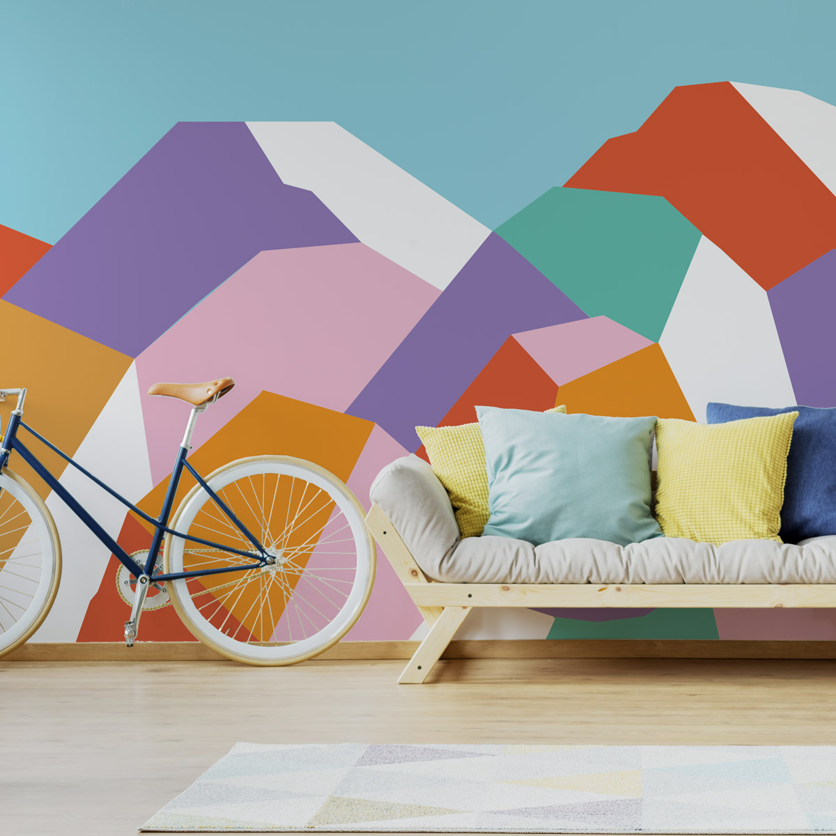 Papier peint panoramique Glacier blanc, Rose 375 x 250cm, ACTE DECO