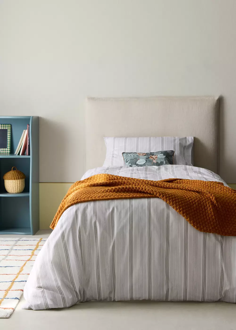 Housse de couette enfant 100 % coton rayures Lit 90 cm, MANGO HOME
