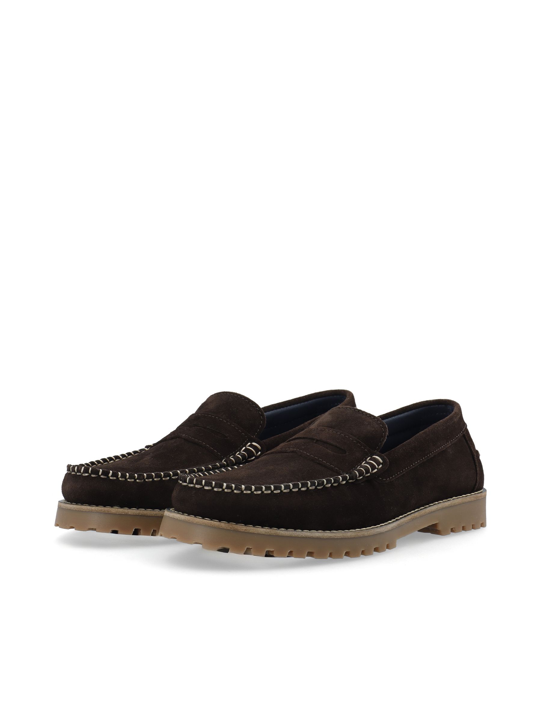 Mocassins En Daim, BIANCO