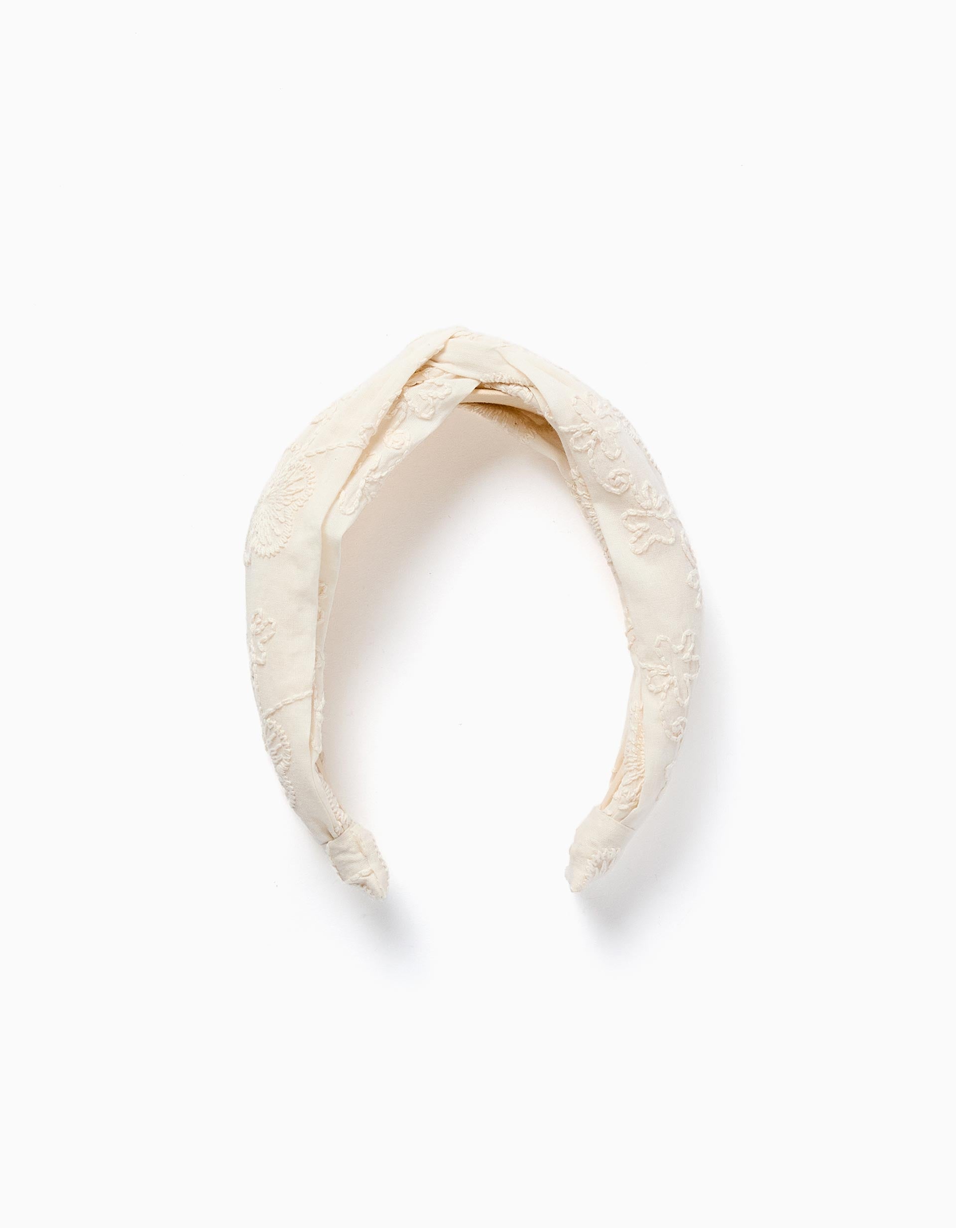 Serre-tête en coton avec broderie et nœud, ZIPPY
