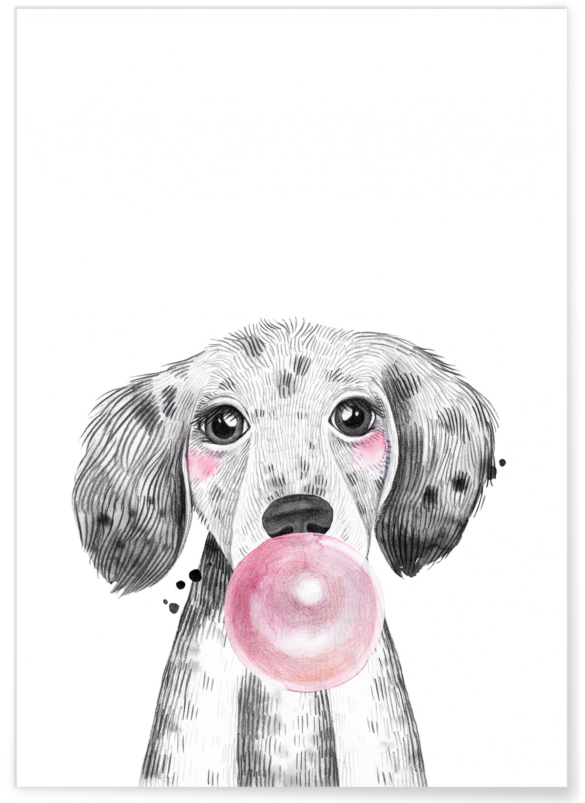 Affiche Bulle de Chiot Rose, L'AFFICHERIE