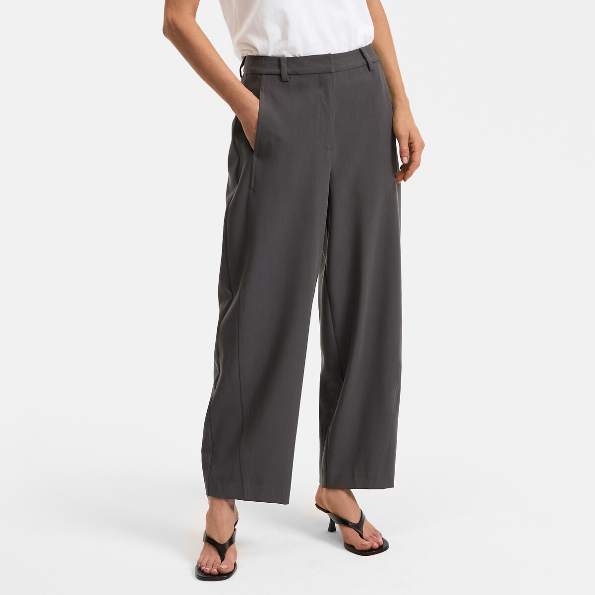 Pantalon barrel 7/8ème en polyviscose, LA REDOUTE COLLECTIONS