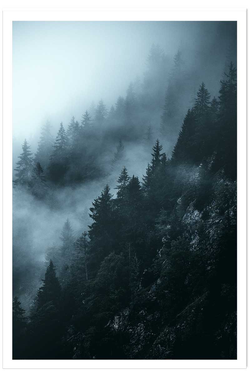 Affiche paysage suisse au petit matin, HEXOA