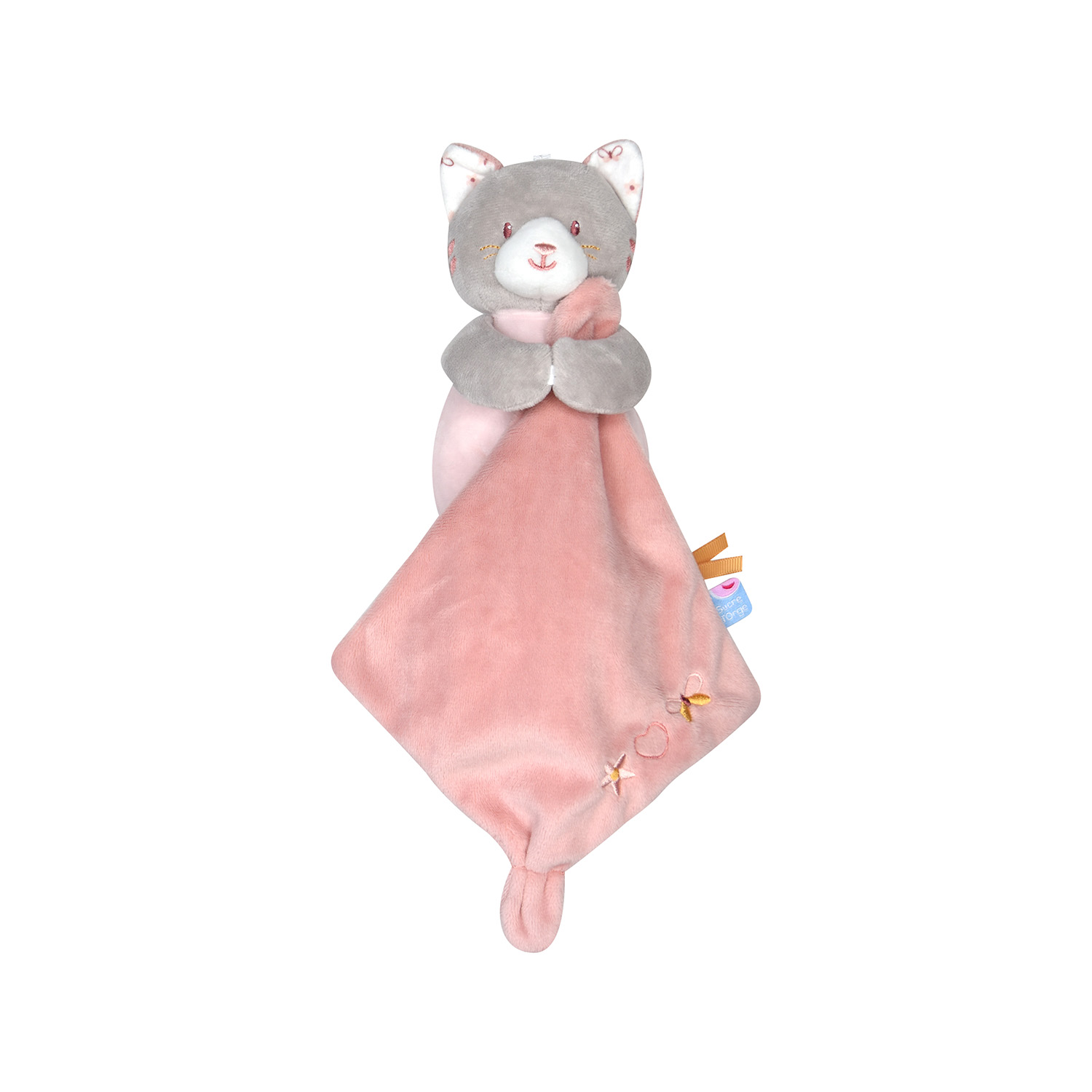 Doudou mouchoir chat velours doux, SUCRE D'ORGE