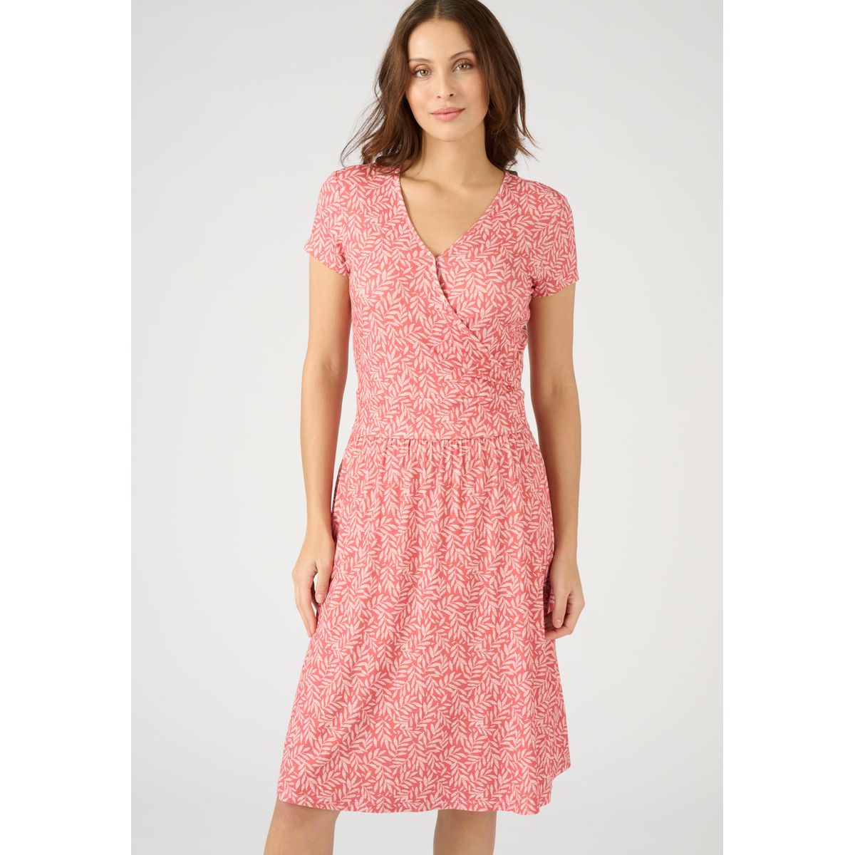 Robe rose poudr cache cache La Redoute