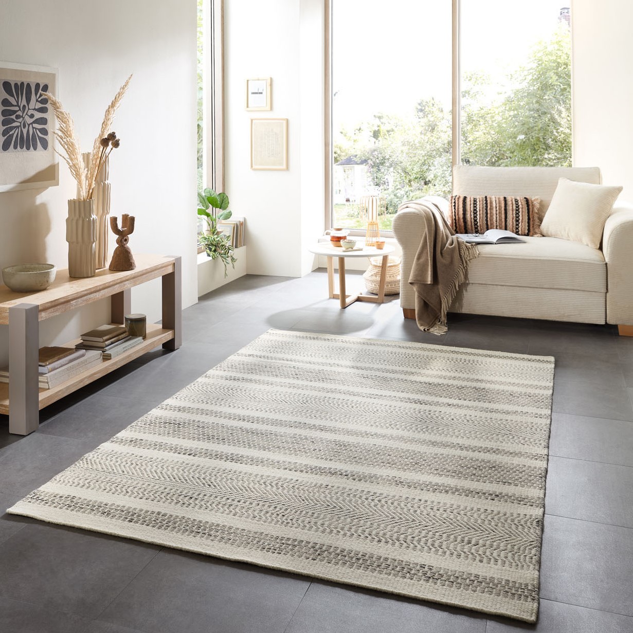 Tapis tissé main style scandinave - TRONDHEIM, THEKO