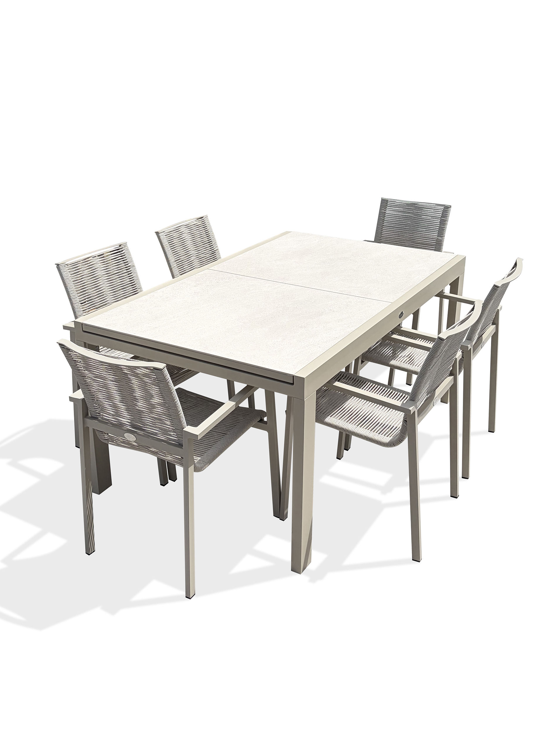 Ensemble repas de jardin en aluminium et sinterstone KALIBO, DCB GARDEN