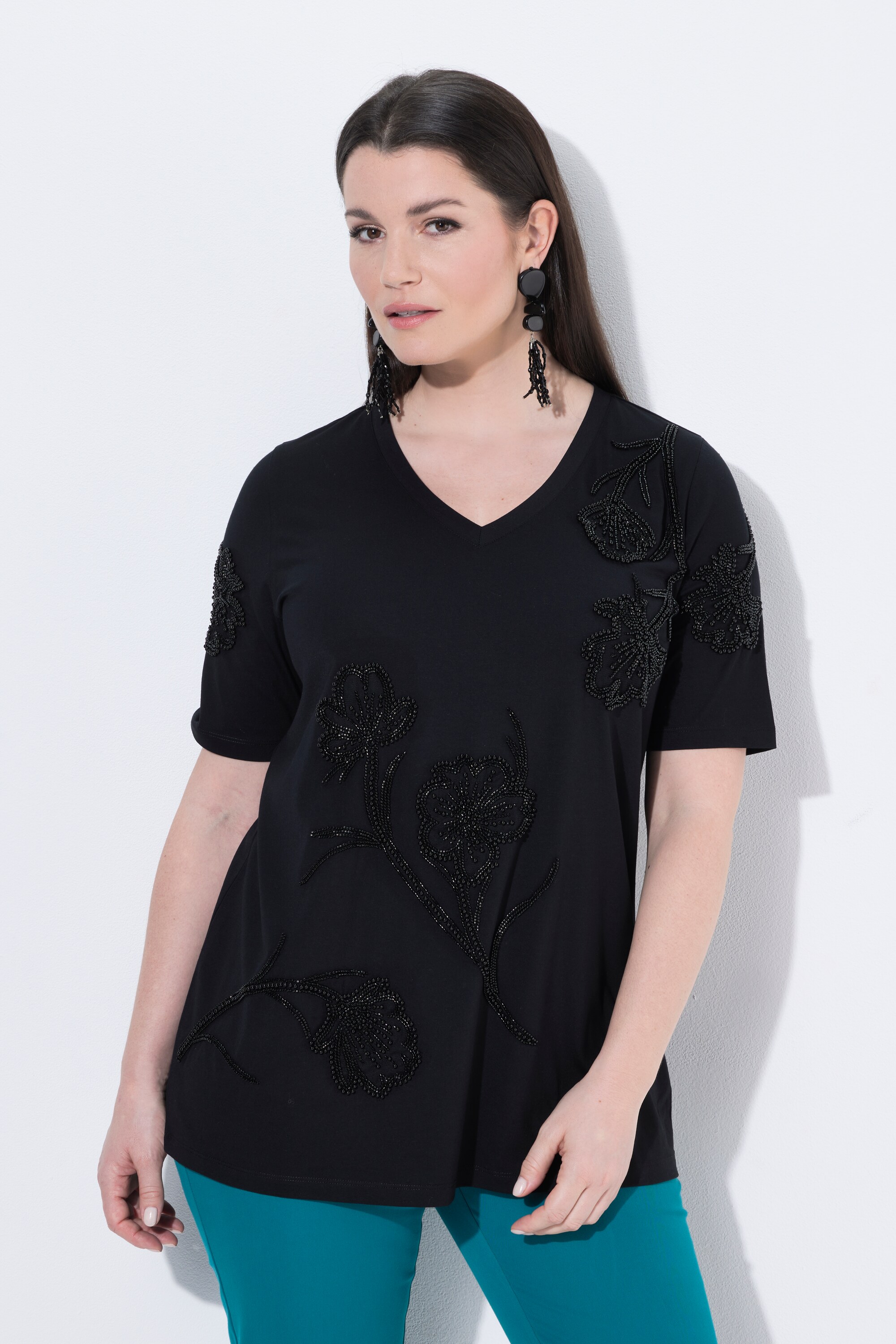 T-shirt avec perles fantaisie, ULLA POPKEN