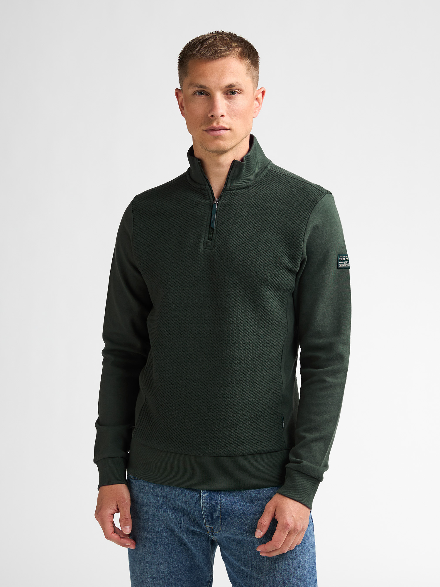 Pull col zippé en coton forgecrest, PETROL INDUSTRIES