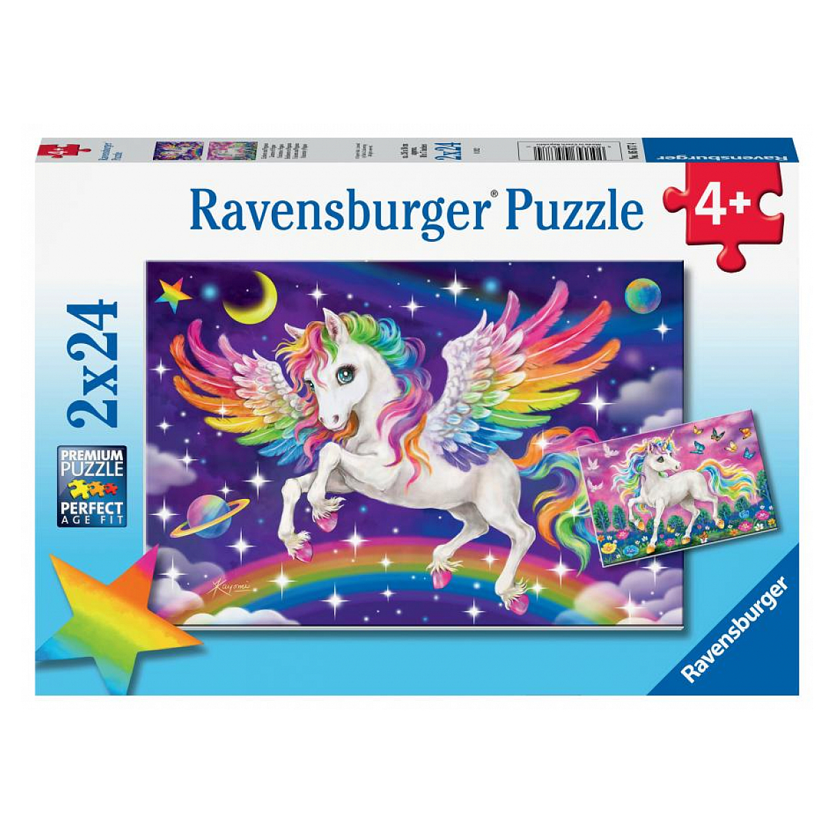 Puzzles 2x24 p - licorne et pegase, RAVENSBURGER