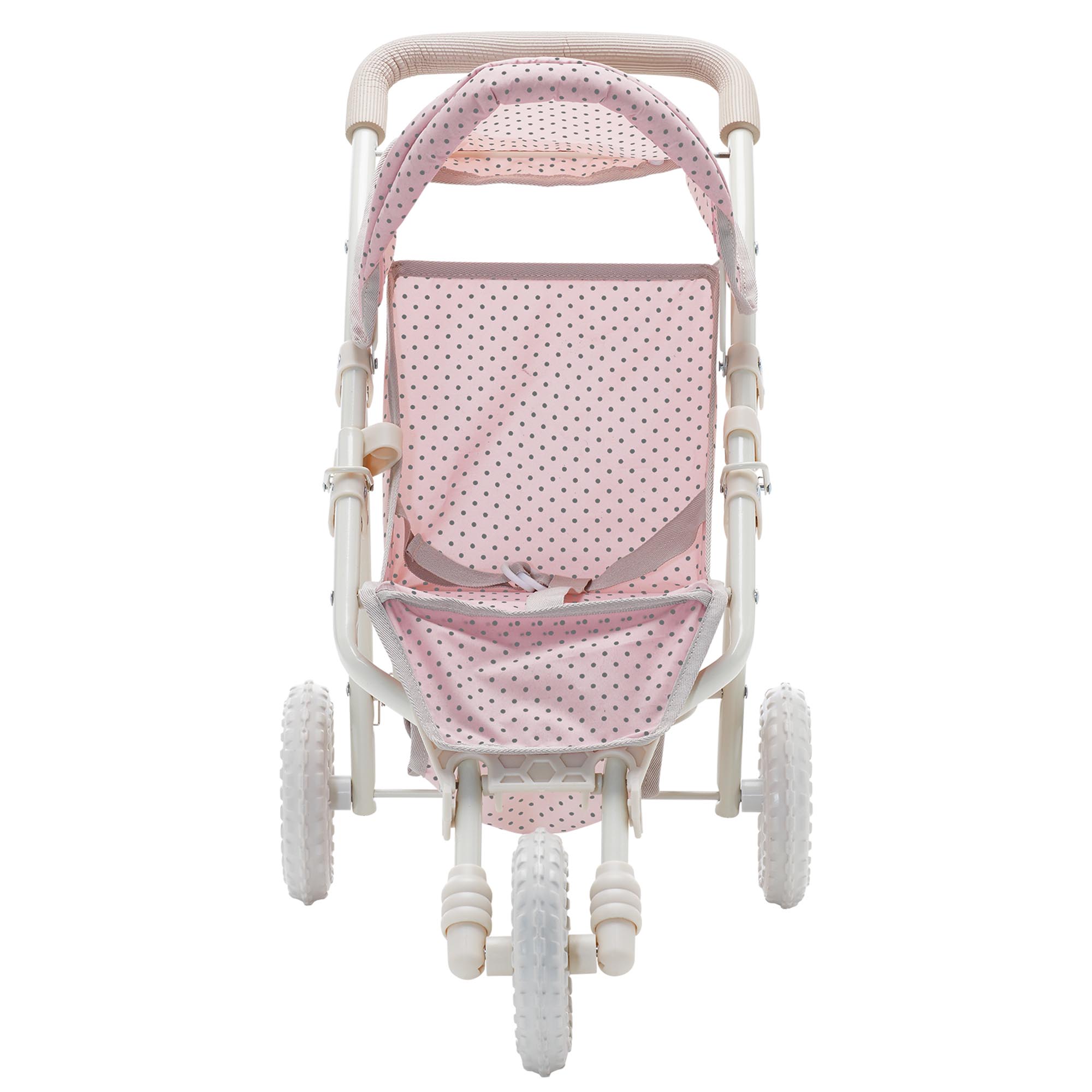 Poussette Jogging Poupon avec Auvent & Panier, POLKA DOTS PRINCESS, TEAMSON KIDS