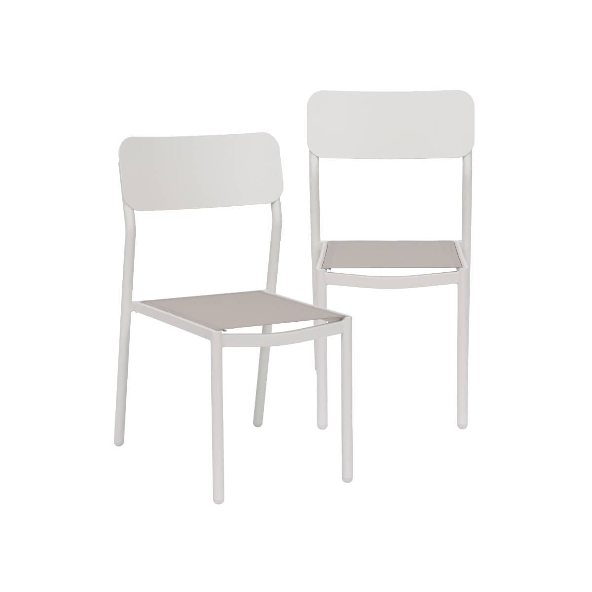 Lot de 2 chaises de jardin en aluminium KAÏA, MADE IN MEUBLES 