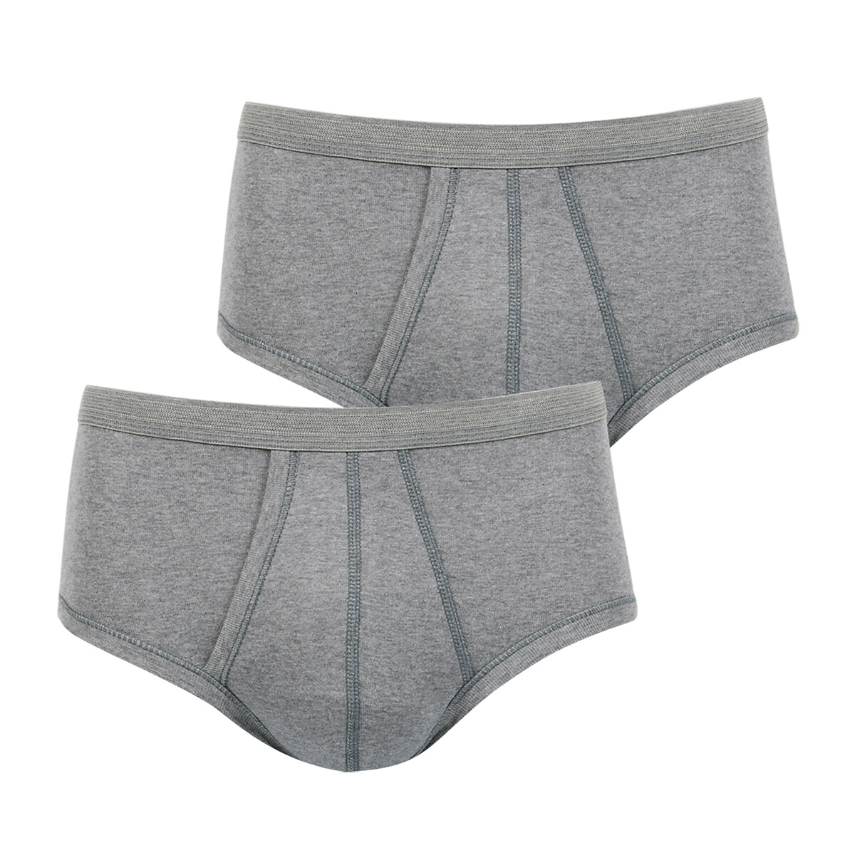 Image of Pack of 2 Heritage Crotchless Briefs in Cotton with High Waist