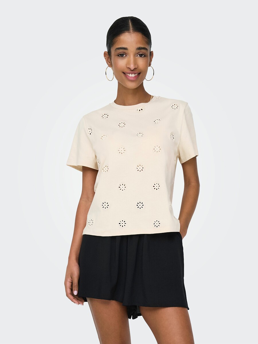 Tee shirt col rond manches courtes, JDY