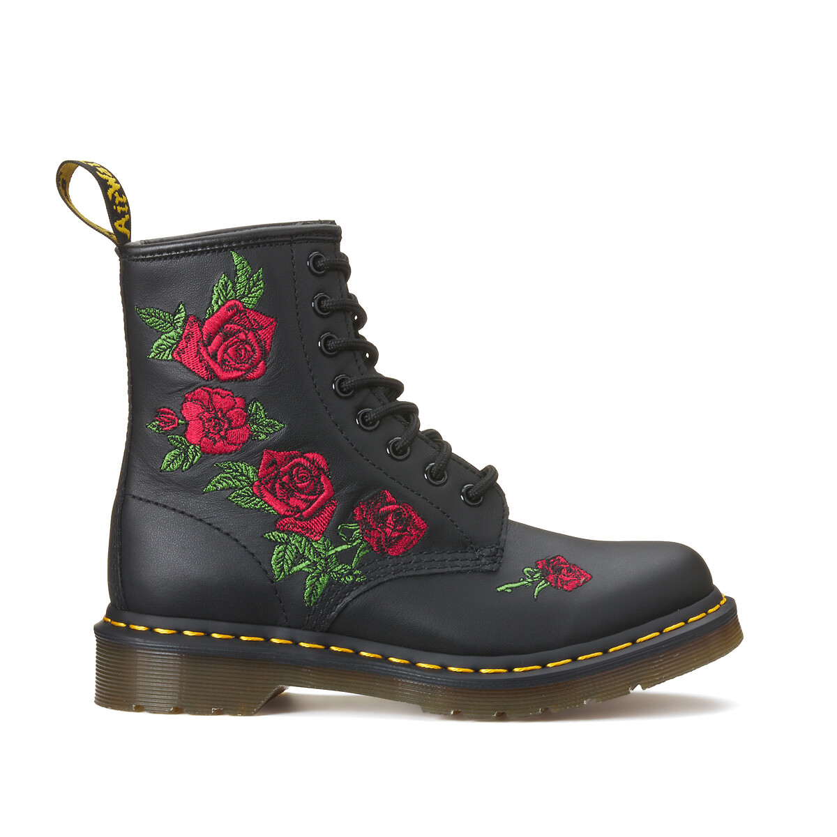 1460 vonda embroidered leather ankle boots, black, Dr. Martens | La Redoute