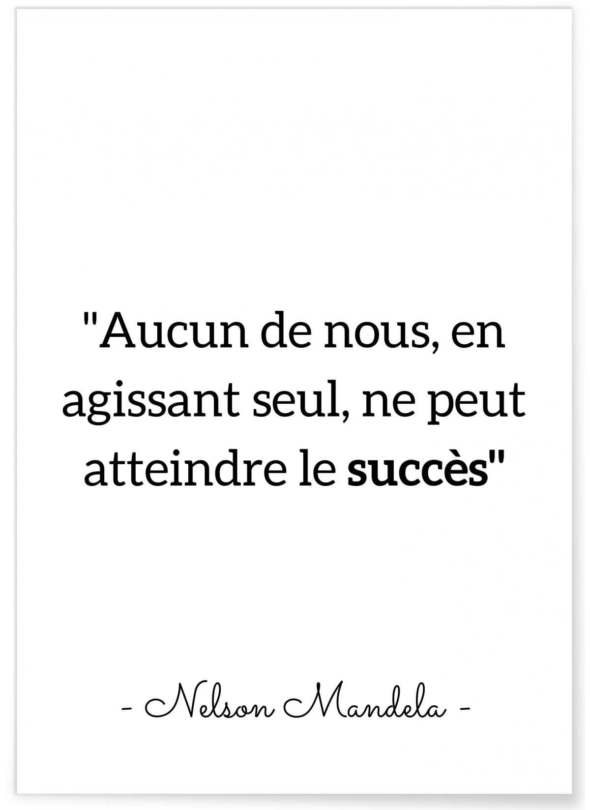 Affiche Mandela 'Aucun de nous...', L'AFFICHERIE