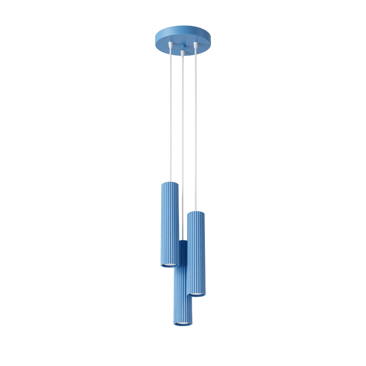 Suspension Aluminium Bleu GU10 3 Karbon, EDEN