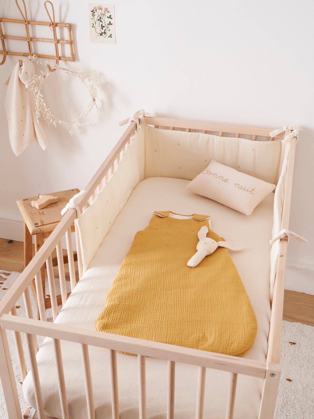 Drap-housse gaze de coton biologique "Baby GAUFREE", CYRILLUS