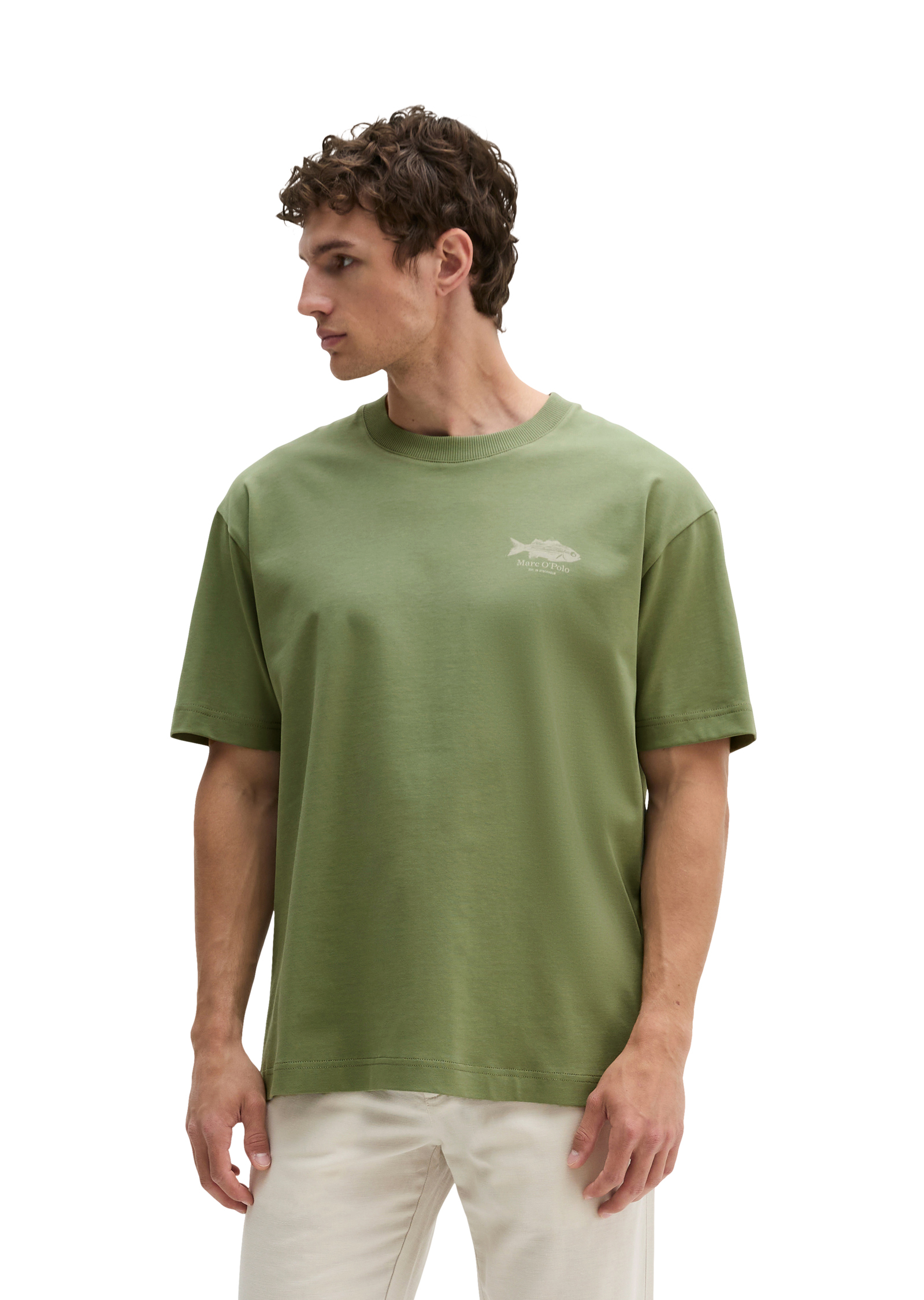 T-shirt loose avec imprimé dos de poisson, MARC O'POLO