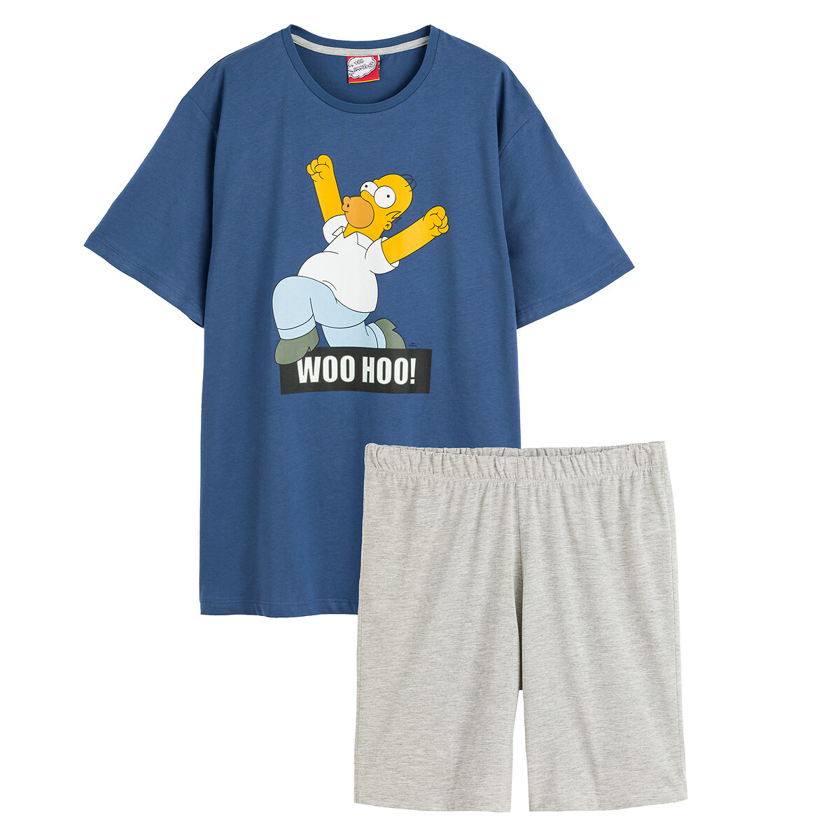 Slogan print short pyjamas in cotton 