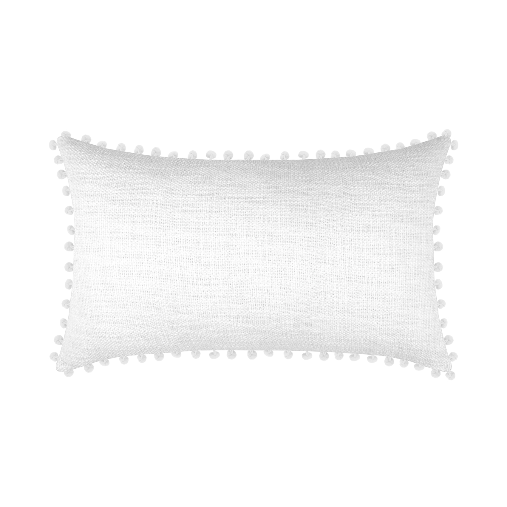 Coussin rectangulaire en coton déhoussable à pompons, LOVELY CASA