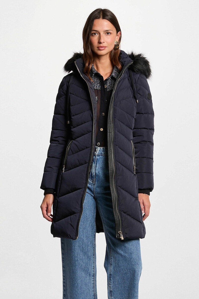 Long Hooded Padded Jacket, MORGAN