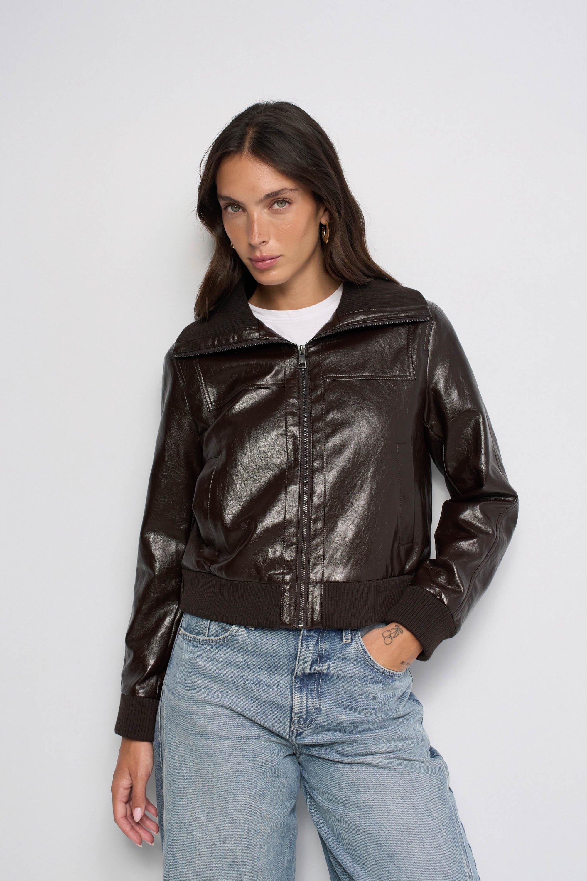 BLOUSON EFFET CUIR, SALSA JEANS