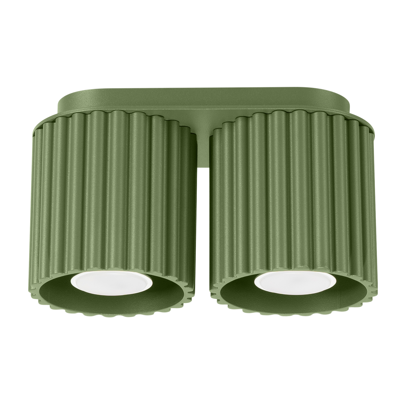 Plafonnier Aluminium Vert Olive GU10 2 Aura, EDEN