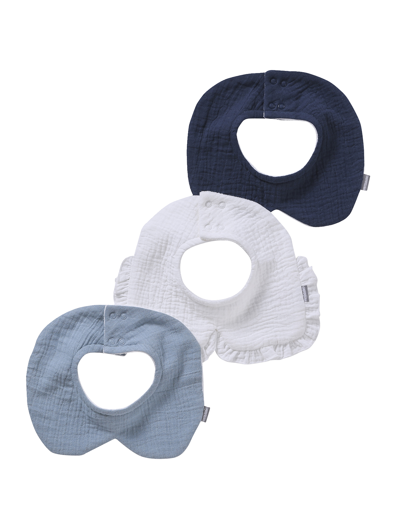 Lot de 3 bavoirs col fantaisie, VERTBAUDET
