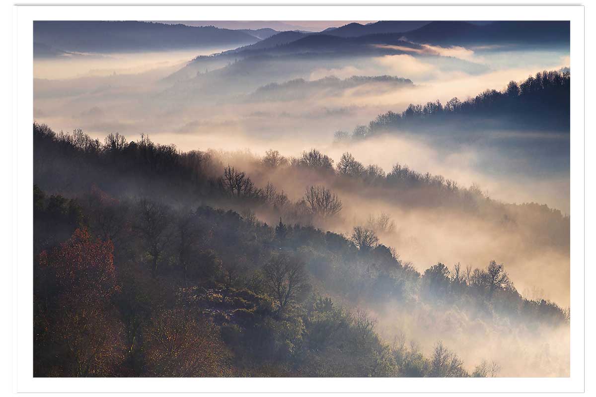 Affiche paysage brume magique, HEXOA