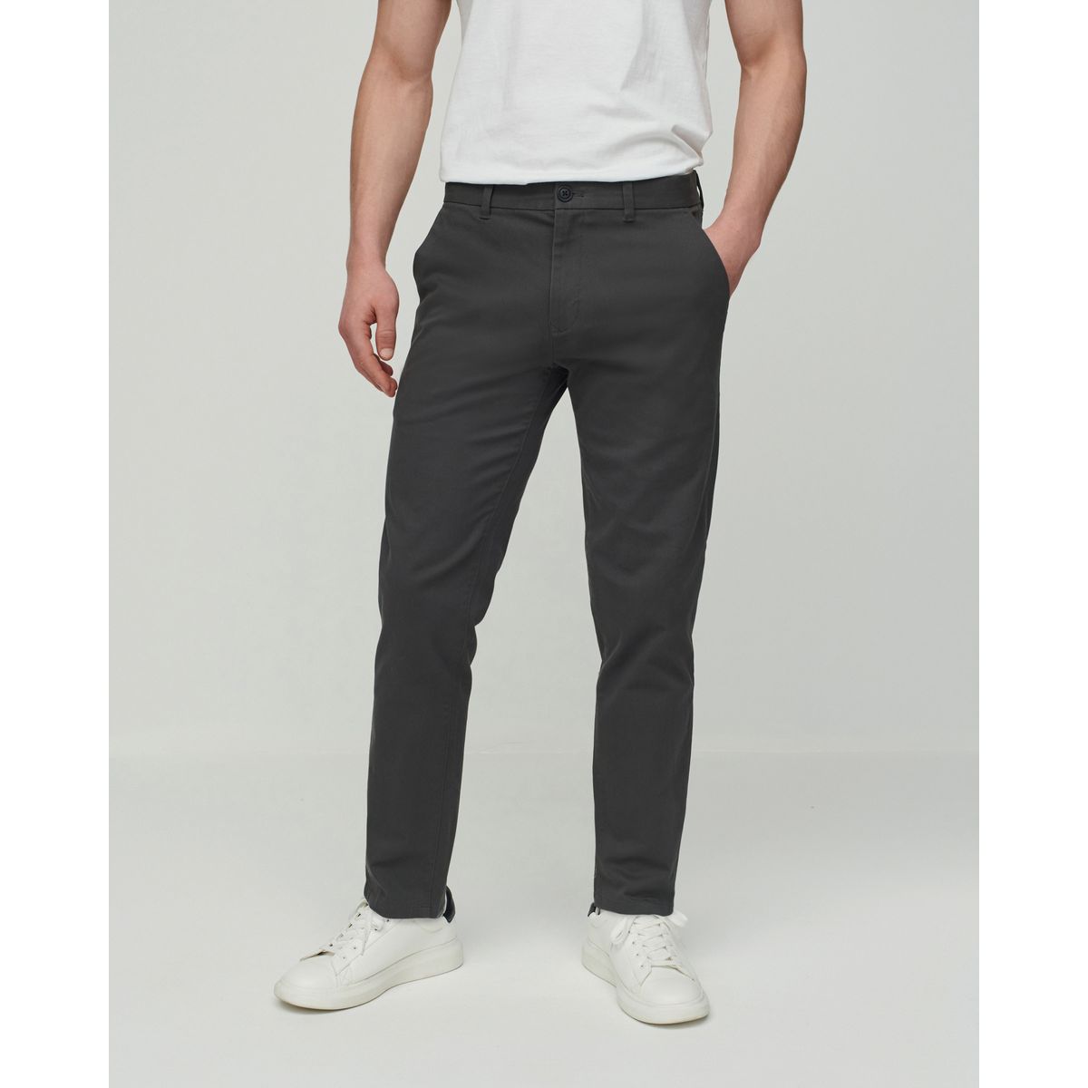 Pantalon Homme NEXT Taille 34 Longue - Coupe Régulière à Pli - Gris - Neuf Avec Étiquettes