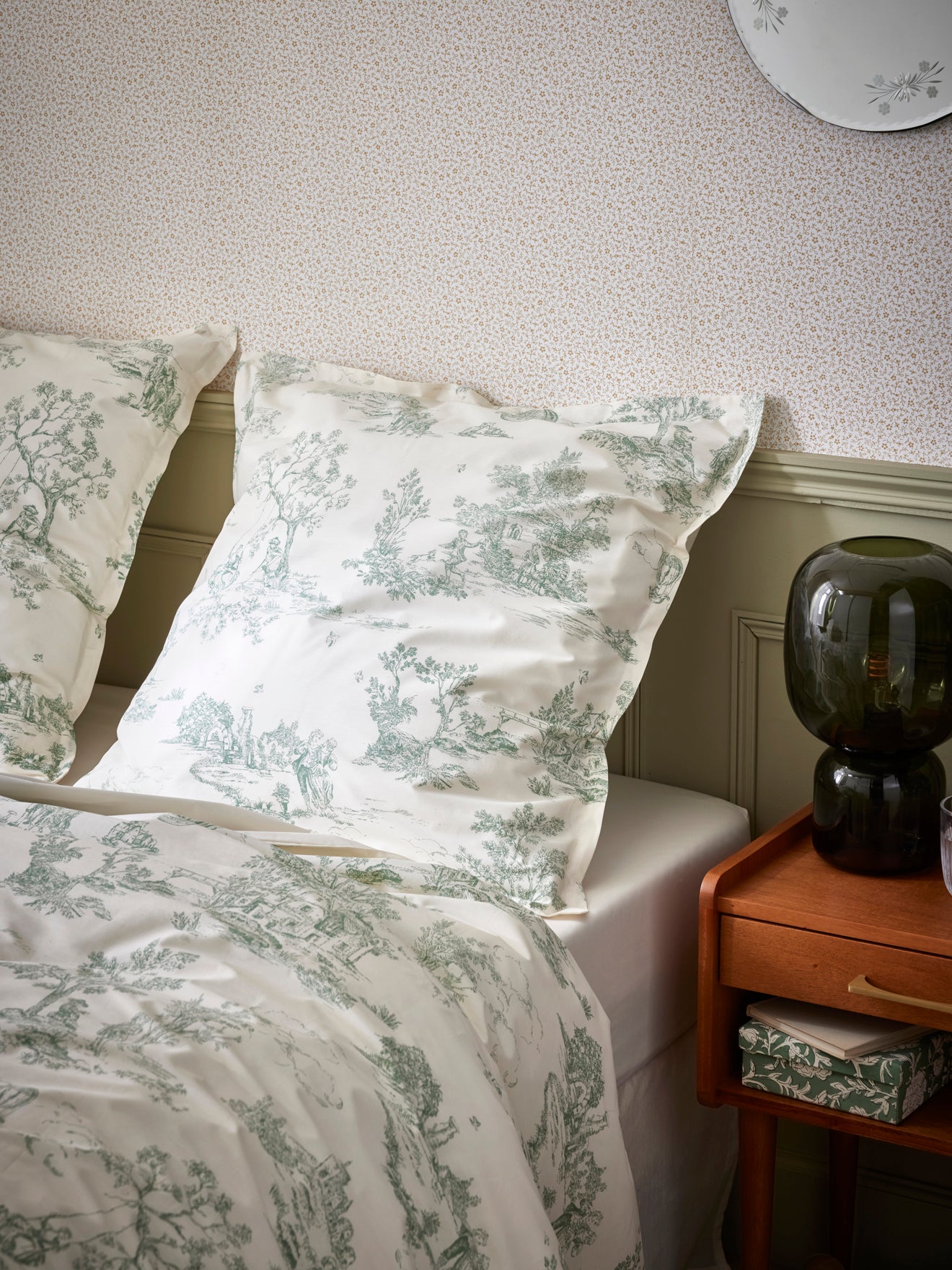 Taie d'oreiller esprit toile de Jouy en percale de coton, CYRILLUS