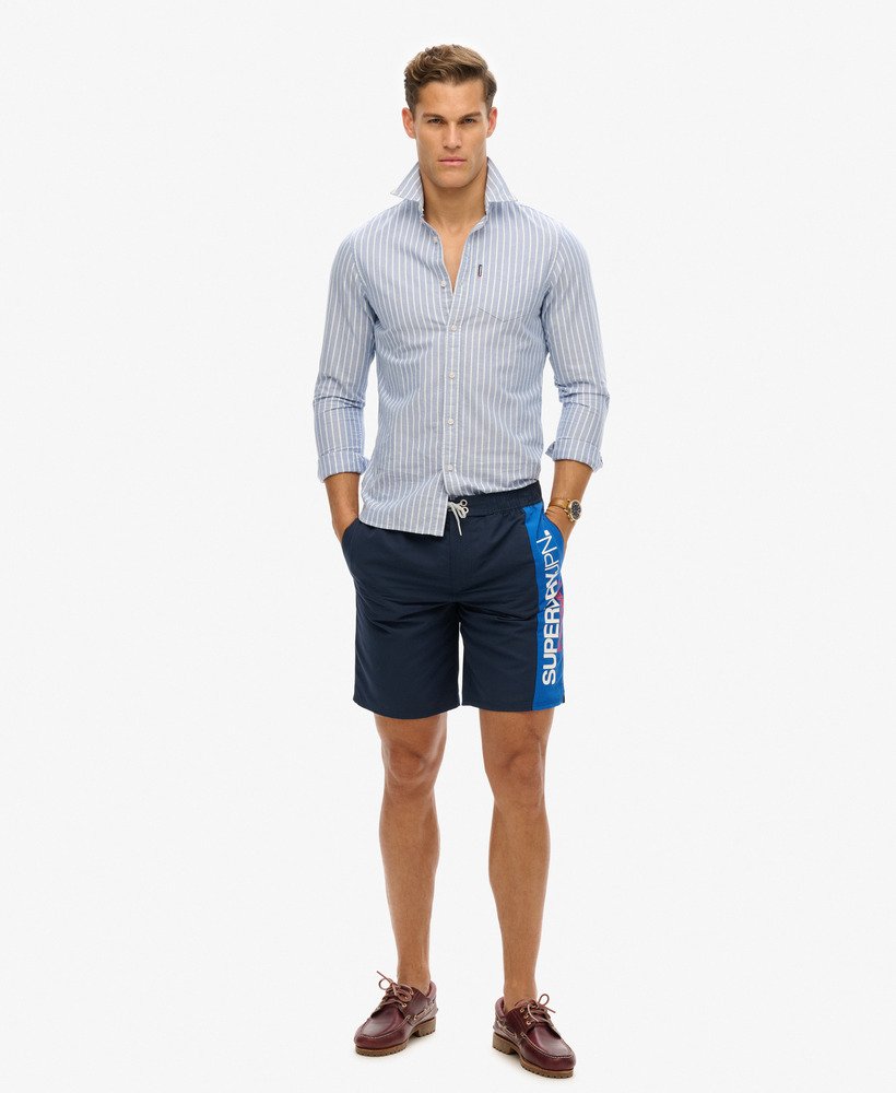 Short de surf recyclé 48 cm à logo Sportswear, SUPERDRY