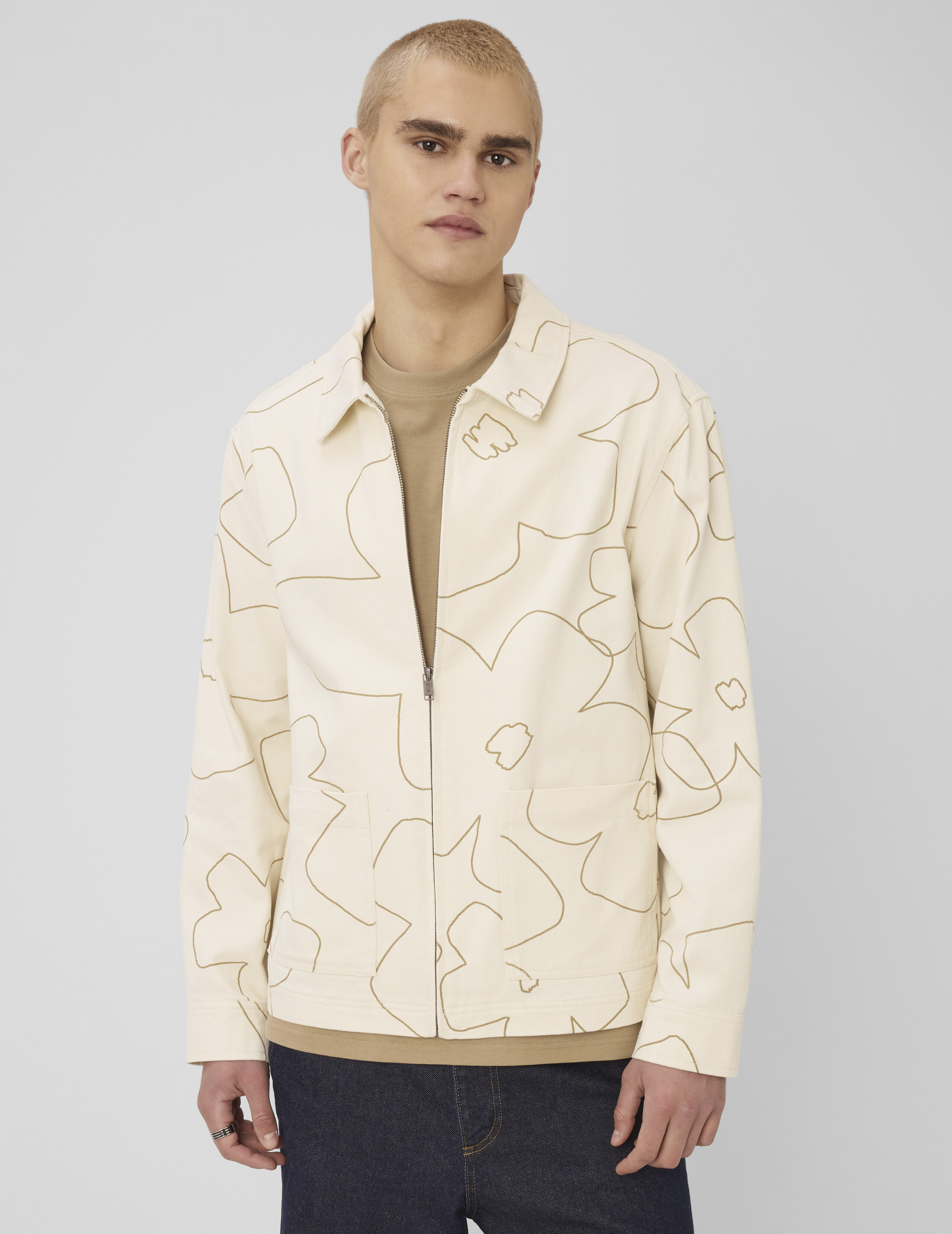 Veste zippée imprimée, BZB