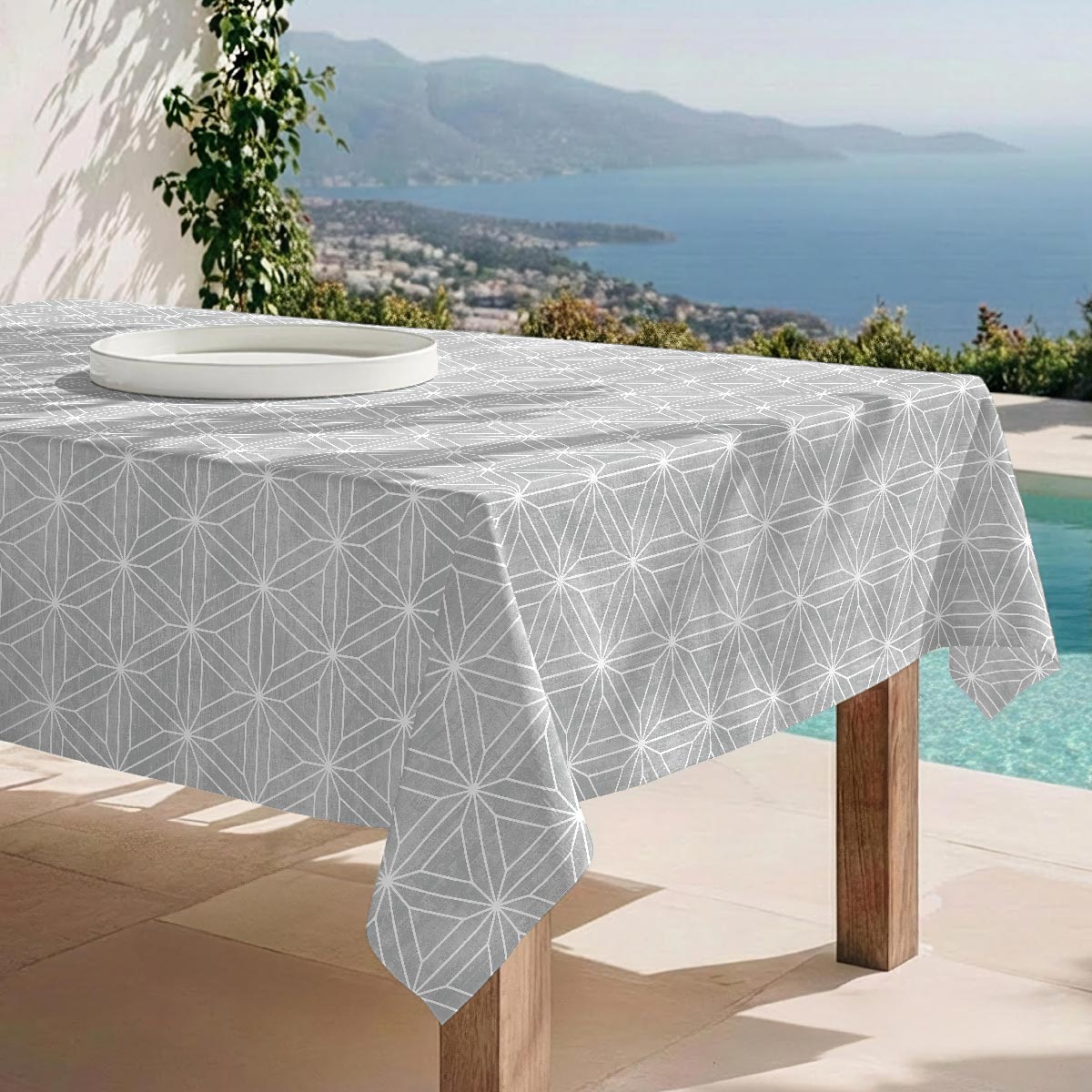 Nappe anti-taches Alston Gris - 100% coton -, NAF NAF HOME