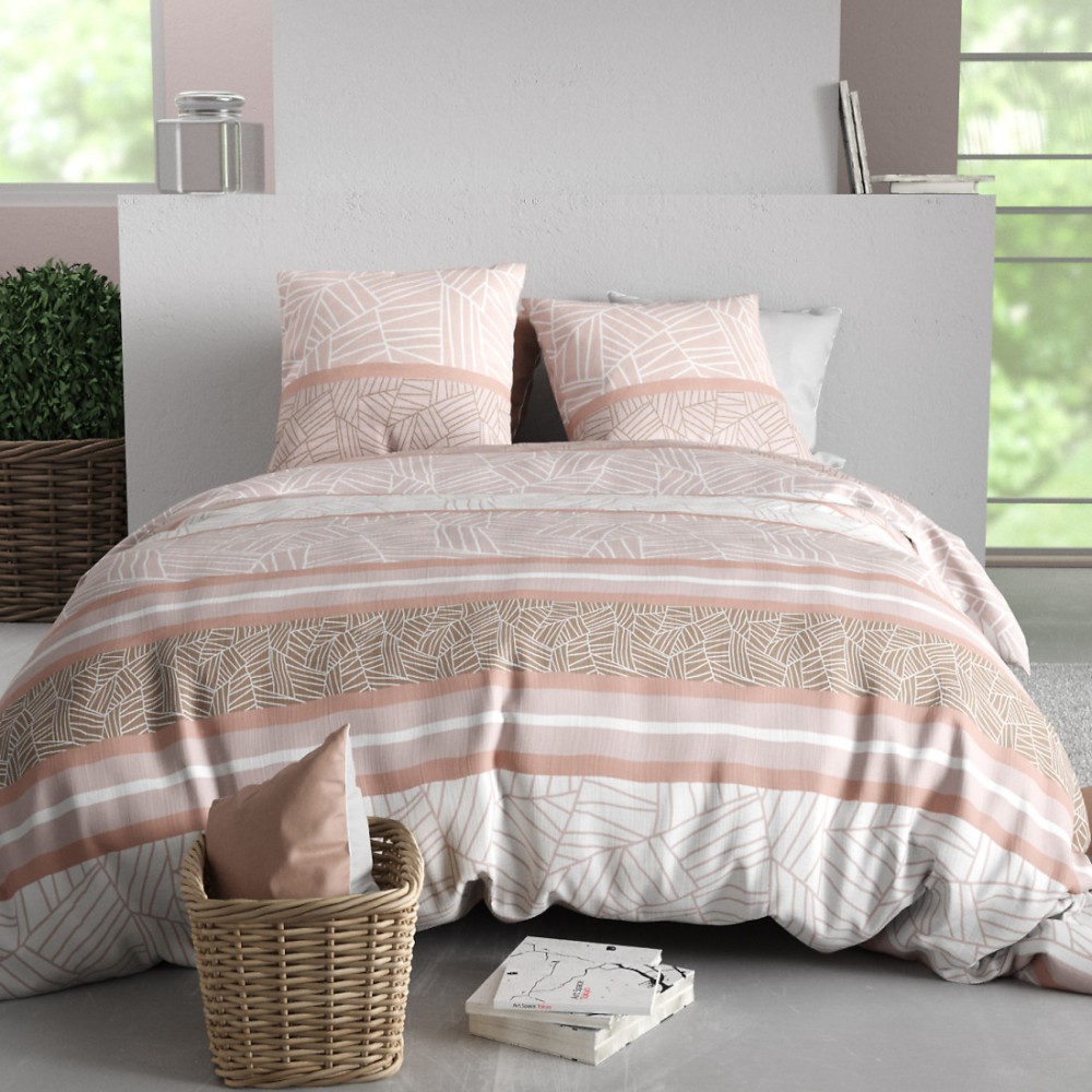 Housse De Couette 100% Coton 57 Fils + 2 Taies D'oreiller, DECORATIE