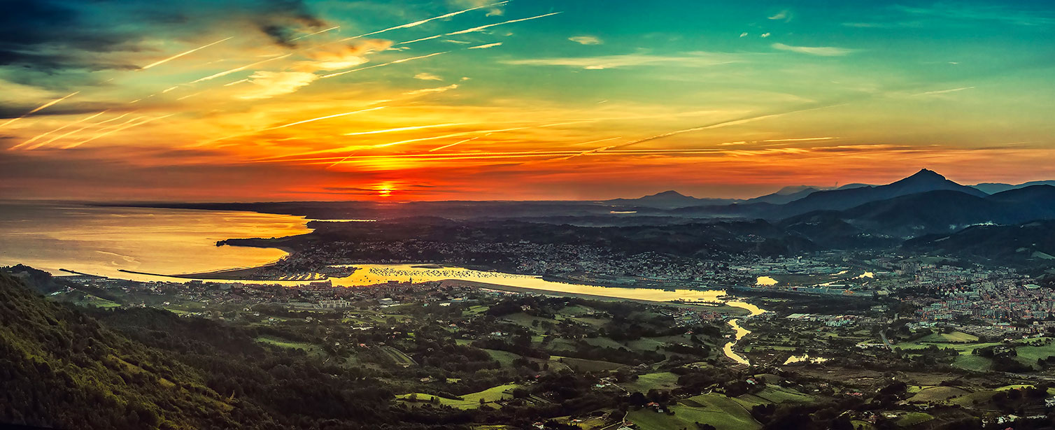 Tableau coucher de soleil pays basque, HEXOA