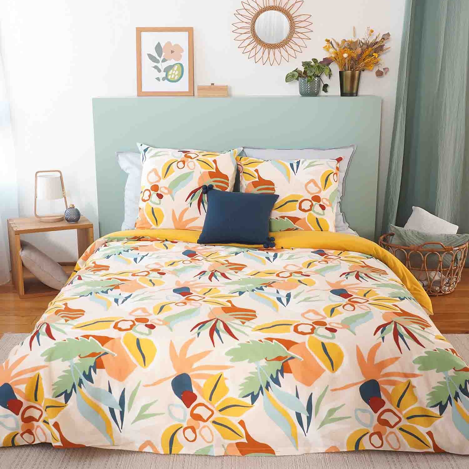 Parure housse de couette en coton imprimée, Lucia, C DESIGN HOME TEXTILE