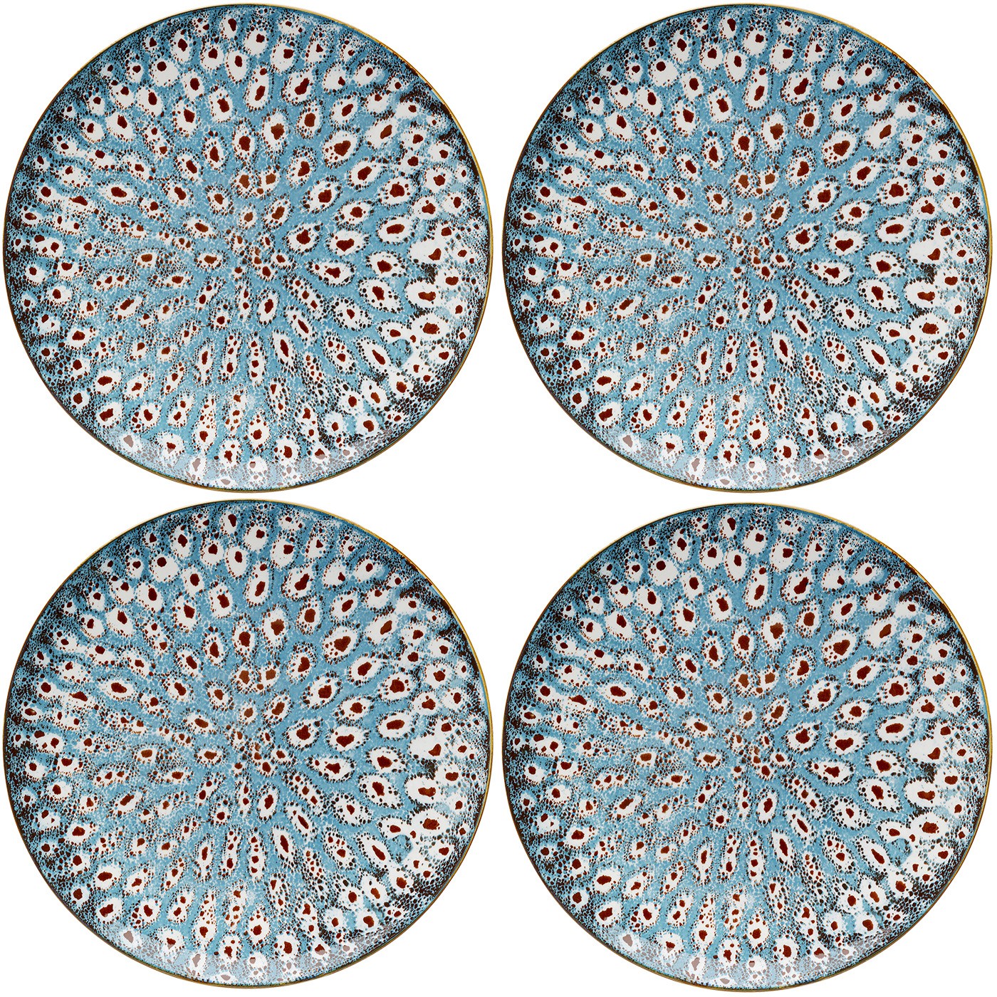 Lot de 4 assiettes plates en porcelaine, GIOIA, KARE DESIGN