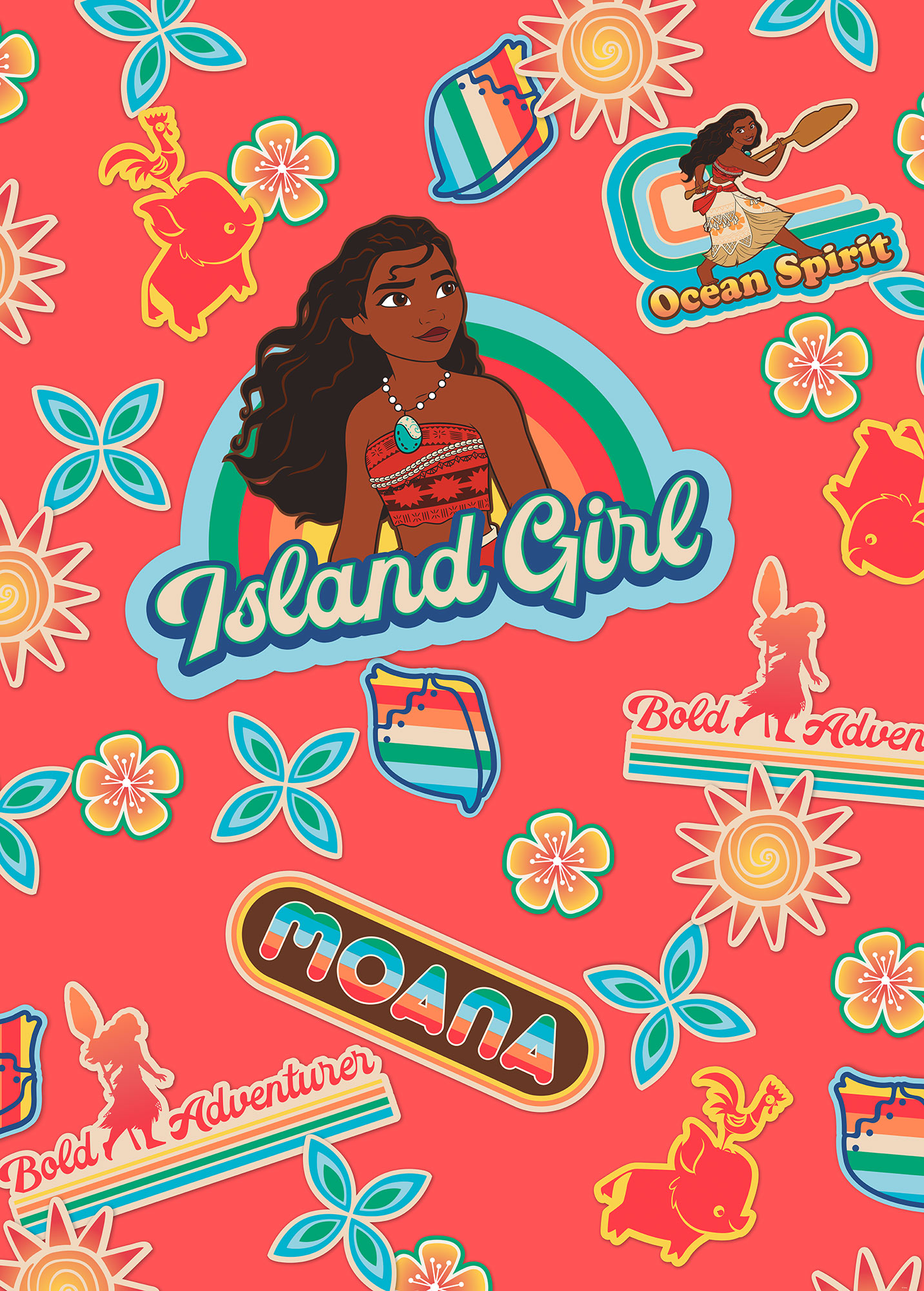 Papier peint Komar - Moana Island Girl - 200 x 280 cm, HEXOA