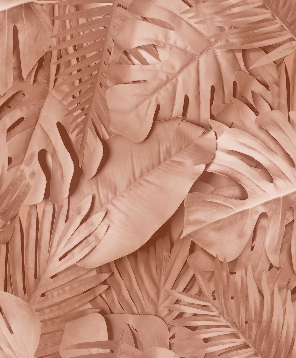 Papier peint feuillage tropical terracotta chic, HEXOA