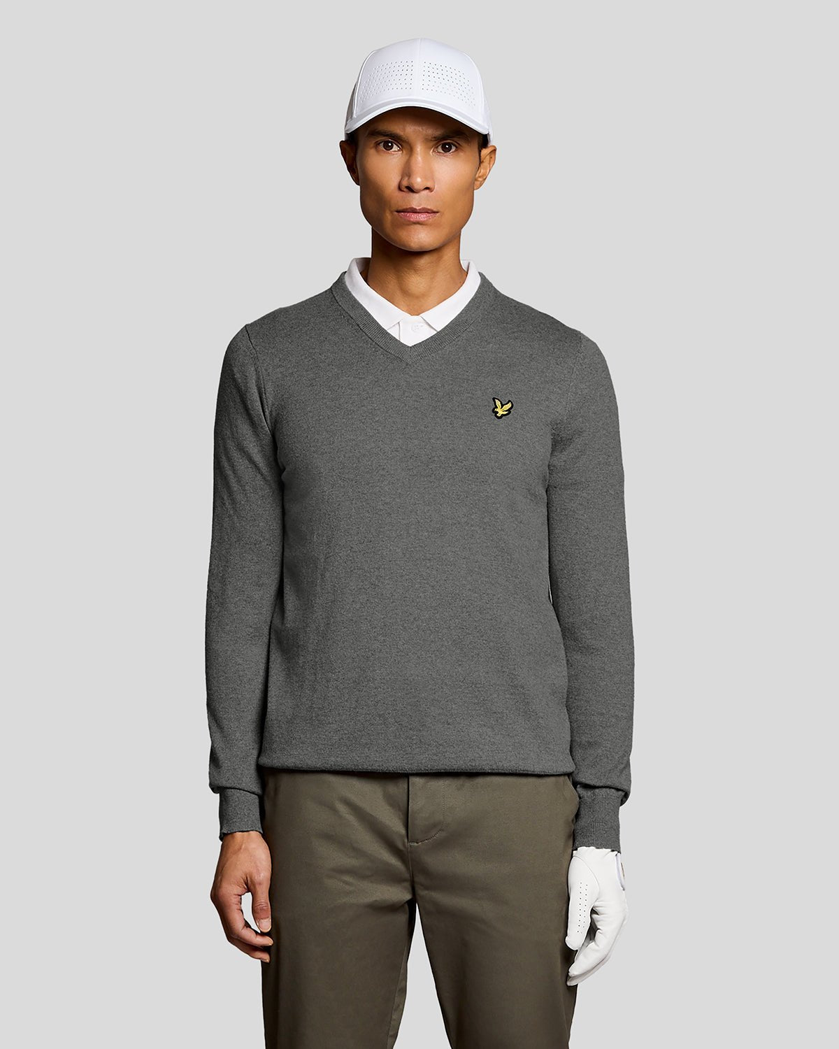Pull en mélange de coton col V, LYLE & SCOTT