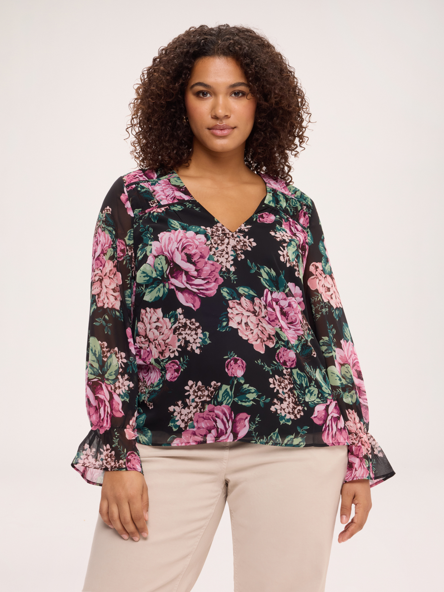 Blouse à imprimé fleuri, FIORELLA RUBINO