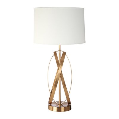 Gold Abstract Sculptural Style with Linen Table Lamp SO'HOME