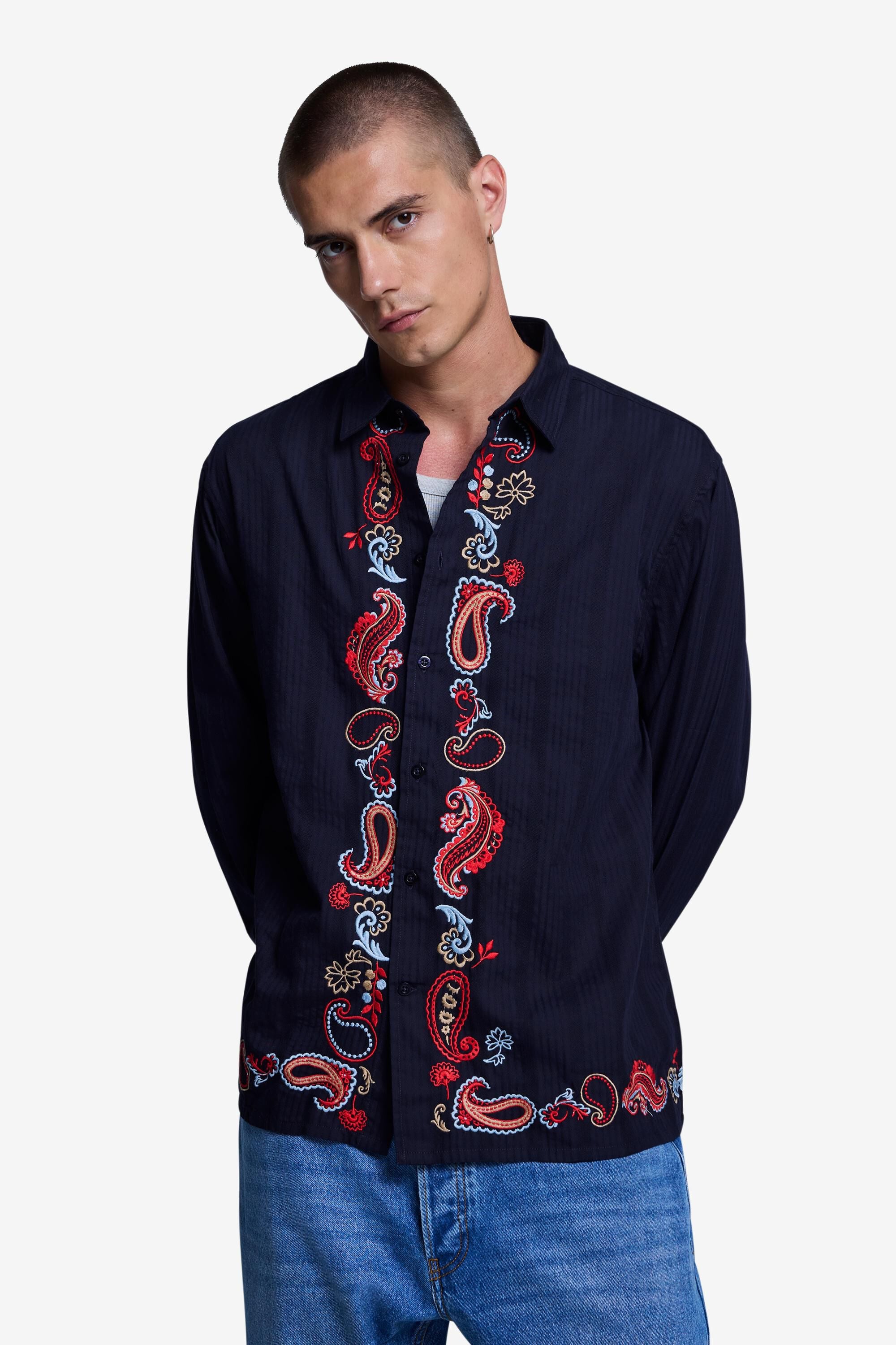 chemise brodée à manches longues, DESIGUAL