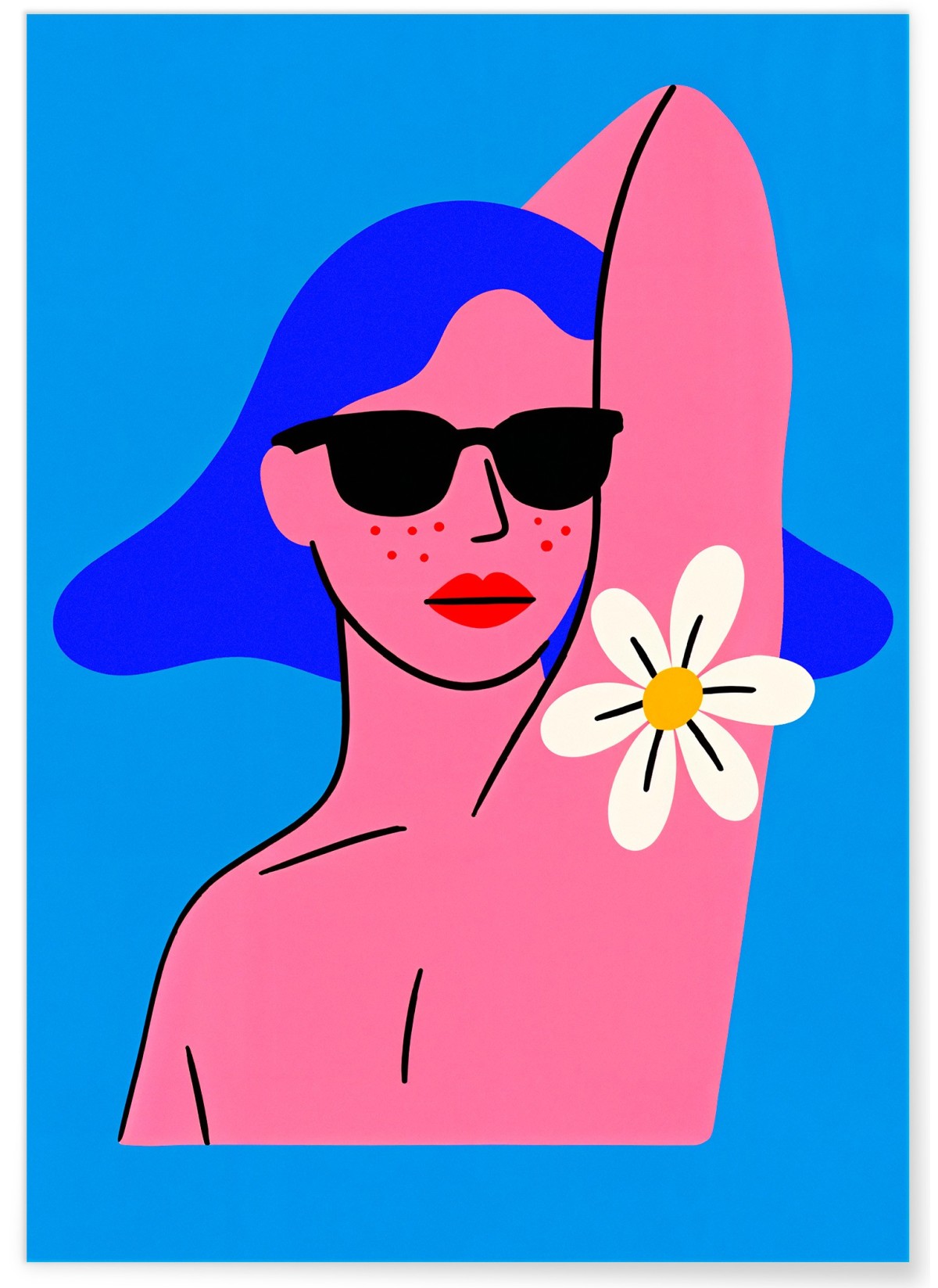 Affiche Femme à la fleur pop, L'AFFICHERIE
