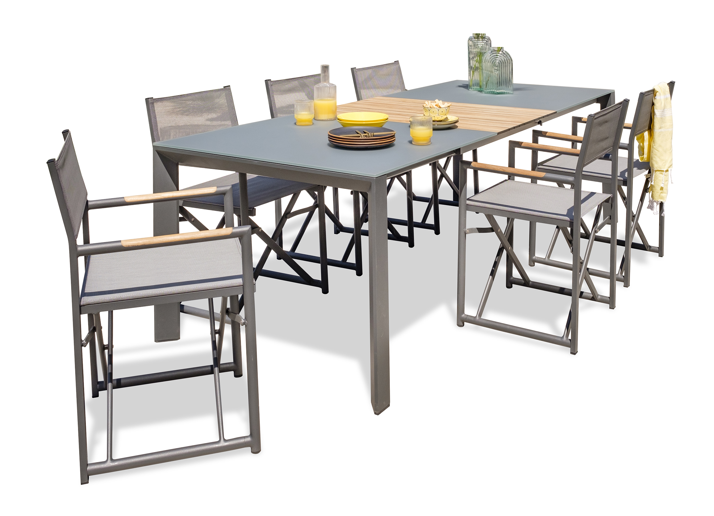 Ensemble repas de jardin en aluminium  HONFLEUR, DCB GARDEN