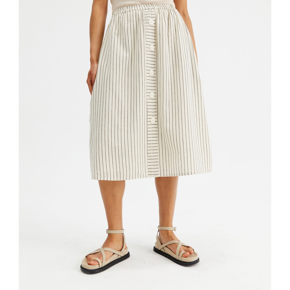 Jupe midi deals rayée