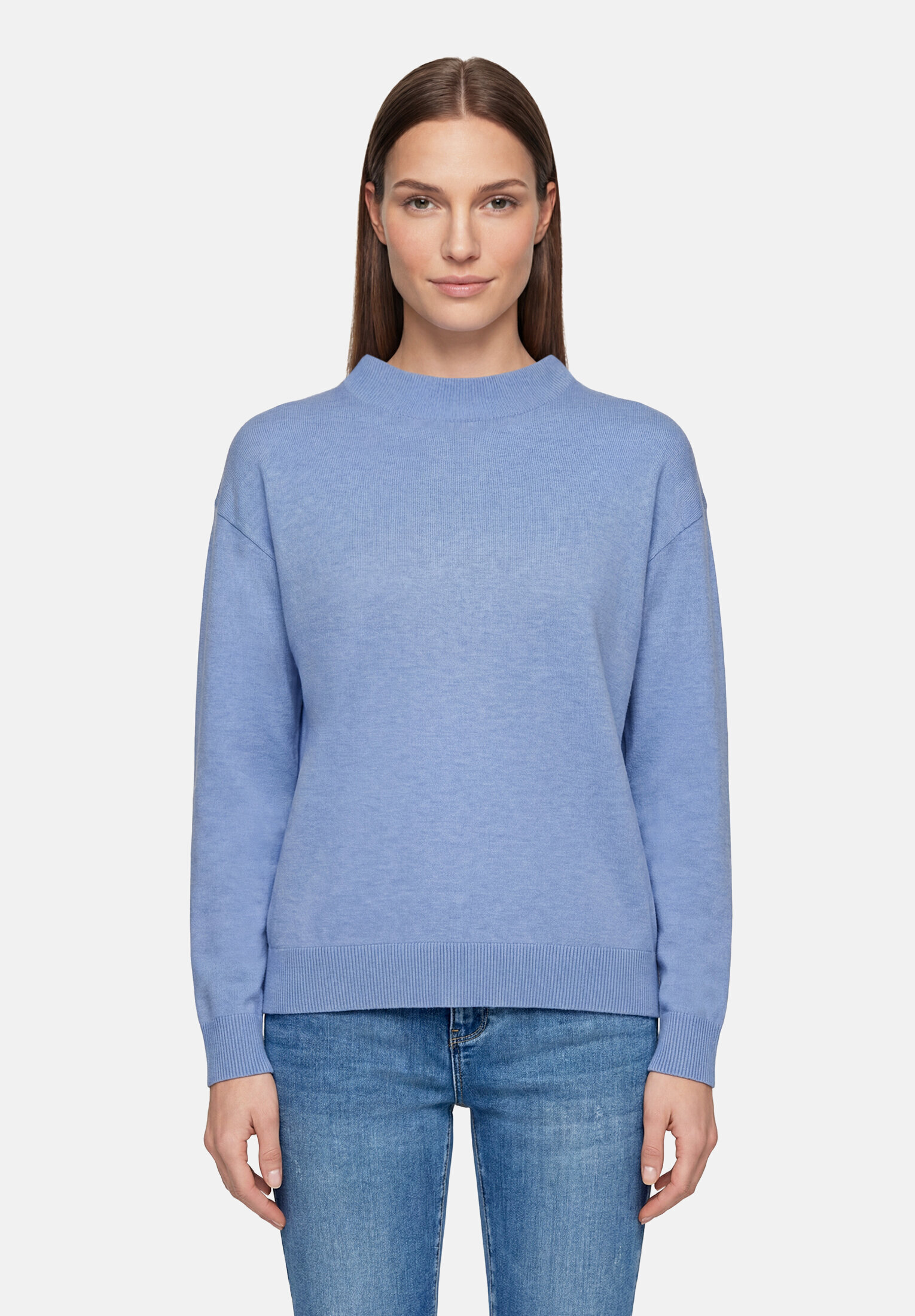 Pull-over en maille basique à col droit, BETTY BARCLAY